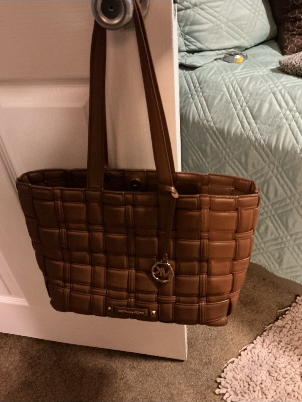 Michael Kors Cognac Woven Leather Tote